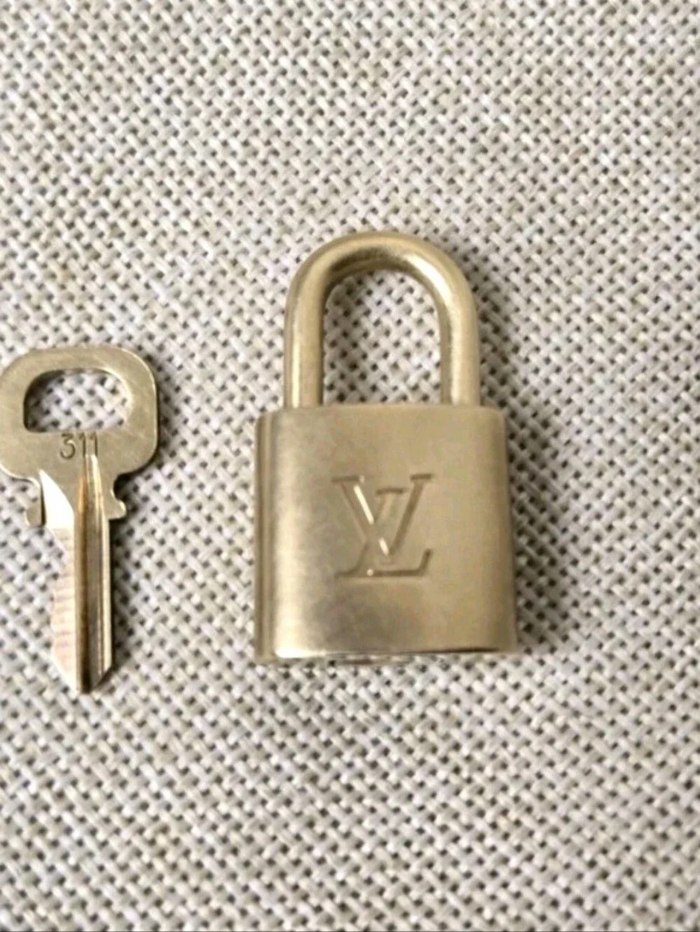 Louis Vuitton Lock and Key #311 Padlock Authentic Gold Bag Charm